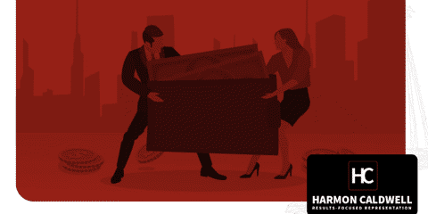 graphic of couple fighting over money